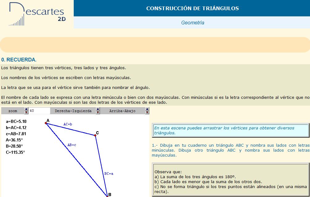 Construcción de triángulos | Recurso educativo 37130