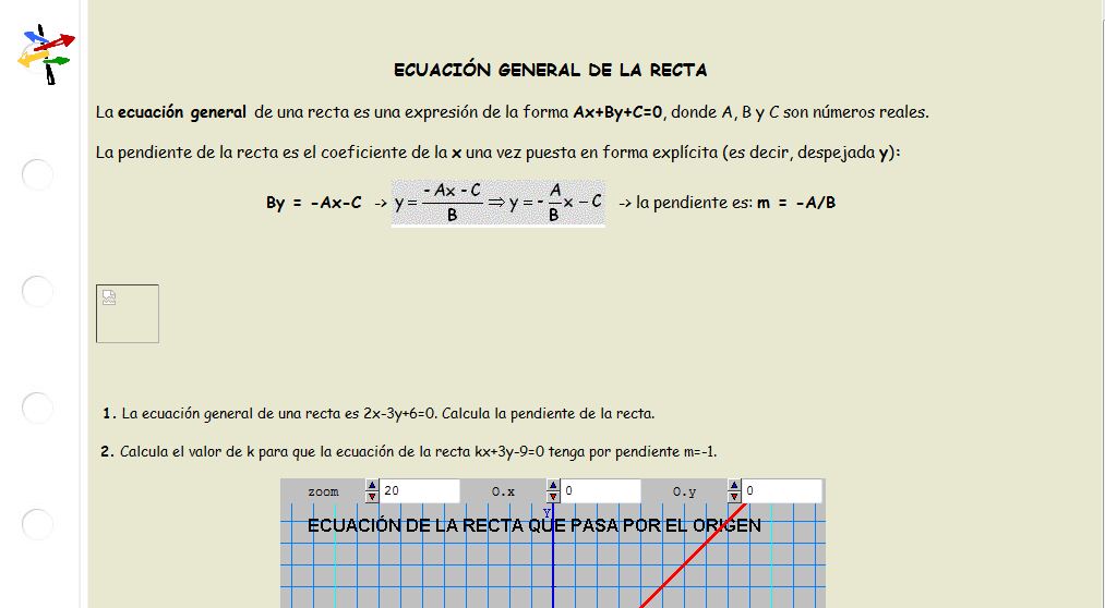 Ecuación general d ela recta | Recurso educativo 37510