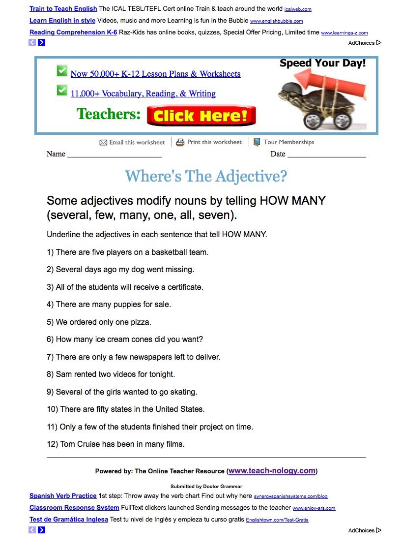 Where is the adjective? | Recurso educativo 40847