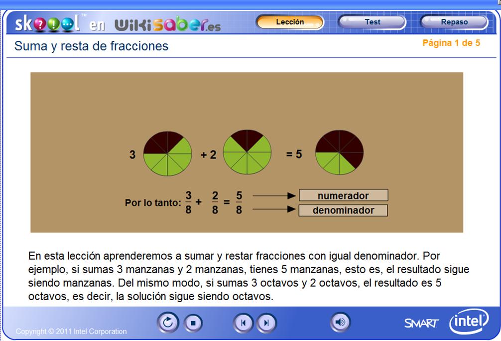 Suma y resta de fracciones | Recurso educativo 47736